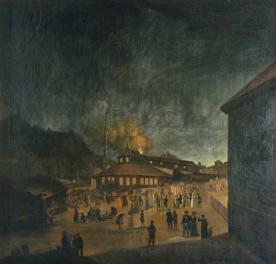 Riksfirande på Bærum Jernverk (järnfabrik) midsommar av Carl Vogt