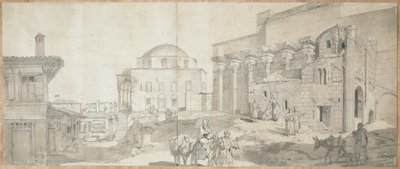 Hadrianus bibliotek och den stora moskén i Aten av Carl Wilhelm Freiherr von Heideck