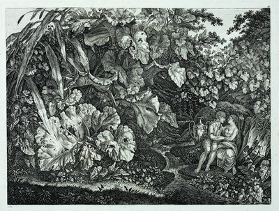 Tyska: Älskande i en grotta, omgiven av växter och örter Älskande i en grotta, omgiven av växter och örter av Carl Wilhelm Kolbe