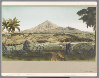 Vy över Mount Sumbing i Java av Carl Wilhelm Mieling (possibly)
