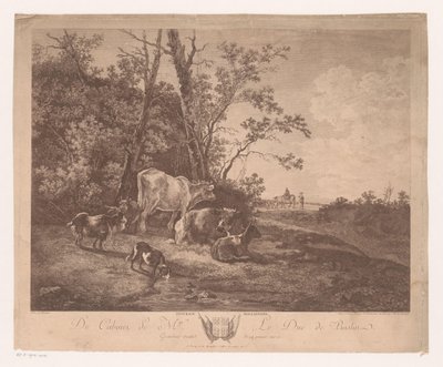 Landskap med boskap Pâturage Hollandois (titel på objekt) av Carl Wilhelm Weisbrod