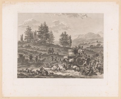 Vintage i ett landskap la pleine vendange av Carl Wilhelm Weisbrod