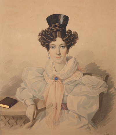 Porträtt av Anna Platonovna Plautina 1808-1886, 1830-talet. av Carl von Hampeln