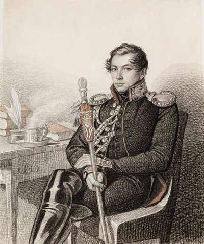 Porträtt av greve Pjotr Petrovitj Konovnitsyn 1803-1830, 1822-1823. av Carl von Hampeln