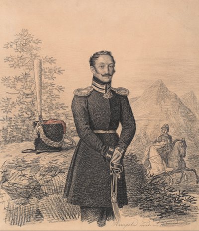 Porträtt av Fjodor Alexandrovich Bekovich-Cherkassky 1791-1833, 1822. av Carl von Hampeln