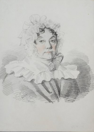 Porträtt av Maria Ivanovna Rimskaya-Korsakova, född Naumova 1764-1832, 1820-talet. av Carl von Hampeln