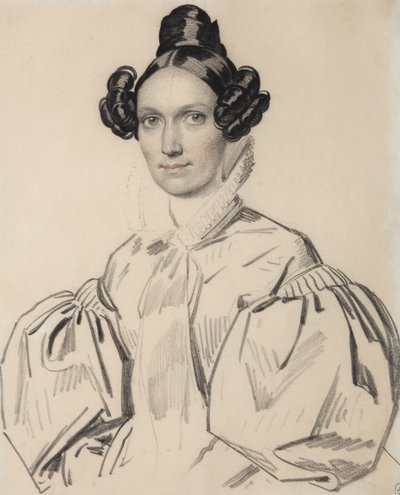 Porträtt av Olga Nikolaevna Talyzina, född Zubova 1803-1882, tidigt 1830-tal. av Carl von Hampeln