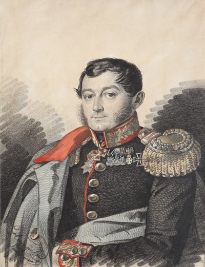 Porträtt av Pjotr ​​Nikolajevitj Ermolov 1787-1844, 1820-talet. av Carl von Hampeln