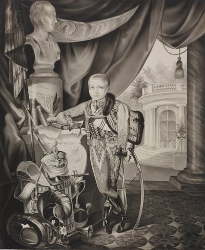 Porträtt av kronprinsen Alexander Nikolajevitj 1818-1881, 1827. av Carl von Hampeln