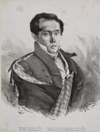 Porträtt av poeten Yevgeny Abramovich Baratynsky 1800-1844, 1828. av Carl von Hampeln