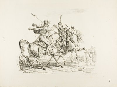 Hussard dödar en kosack med en sabel av Carle Vernet