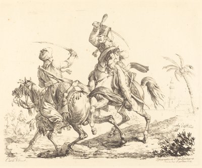 Hussard slår en Mameluck av Carle Vernet