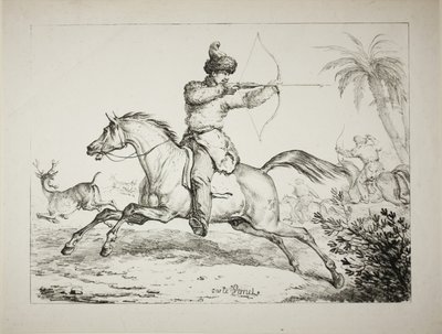 Kalmouk Archers Jagar Rådjur av Carle Vernet