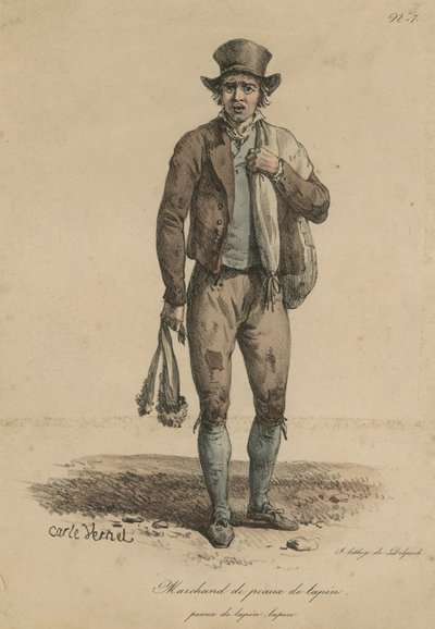 Kaninskinnshandlare av Carle Vernet