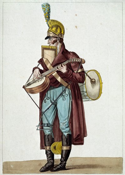 Monsieur Ut la si, orkester för borgerliga teatrar (gatumusiker) (Illustration av Carle Vernet