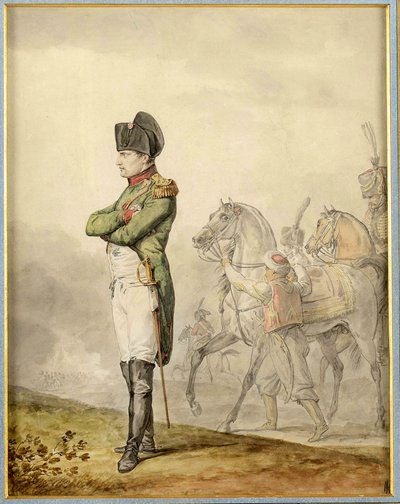 Napoleon a Austerlitz (1805) - Napoleon i Austerlitz, av Vernet, Carle (1758-1836). Akvarell på papper. Privat samling av Carle Vernet