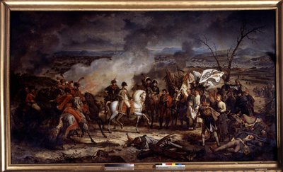 Napoleonkriget: "" Kejsar Napoleon I (1769-1821) under slaget vid Austerlitz den 2/12/1805. Målning av Antoine Vernet (1758-1836) 1805 Boissy Saint Leger. Chateau De Grosbois av Carle Vernet