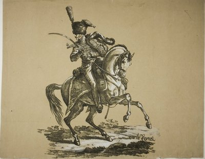 Royal Guard, Rided Hussard and Horse, nr 6 av Carle Vernet