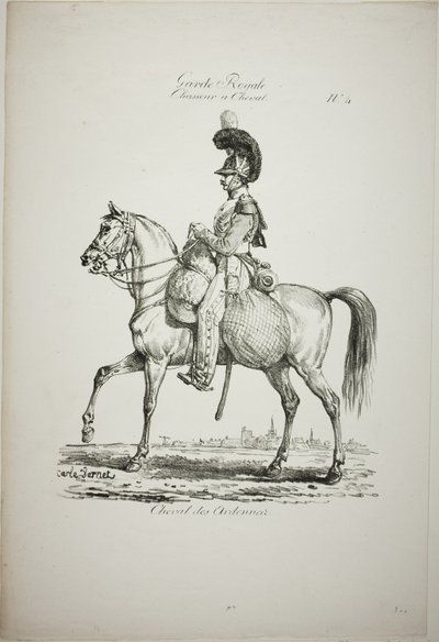 Royal Guard, Norman Mounted Light Infantryman and Horse, nr 4 av Carle Vernet
