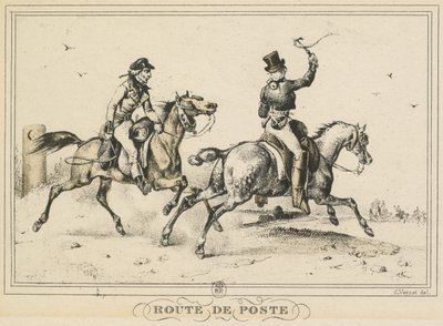 Scener av dagligt liv, vägar och stigar: Postrutt av Carle Vernet