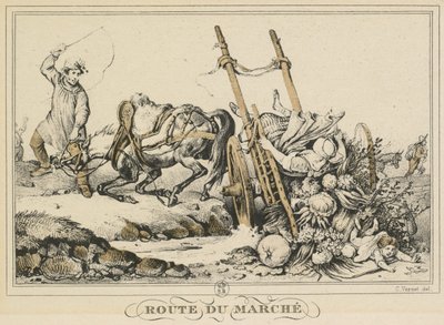 Scener i det dagliga livet, vägar och stigar: Vägen till marknaden av Carle Vernet