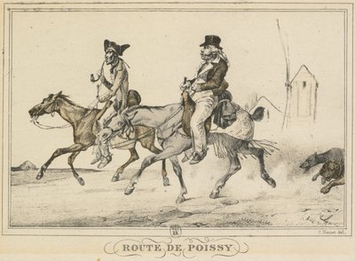 Scener av dagligt liv, vägar och stigar: Road to Poissy av Carle Vernet
