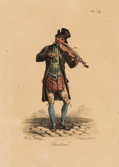 Streetsångare från "Les Cris de Paris" av Carle Vernet