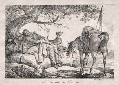 Den sovande soldaten. av Carle Vernet