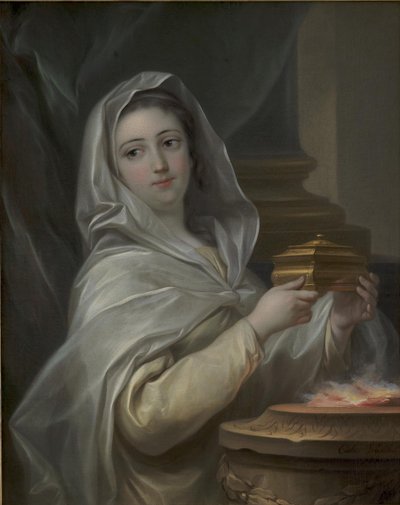 En Vestal. Kvinna porträtterad som en vestal? av Carle van Loo