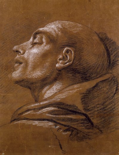 Studie, av Carle van Loo (1705-1765), sangvinisk teckning av Carle van Loo