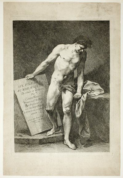 Titelsida, från Six Figures Académiques (Sex akademiska figurer) av Carle van Loo