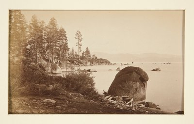 Fyra järnvägsscener och fyra utsikter över Lake Tahoe: Lake Tahoe från Artist Point av Carleton E. Watkins