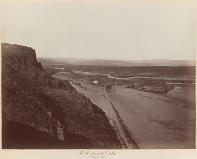 Mt Hood och Dalles, Columbia River av Carleton E. Watkins