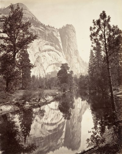 Washington Tower, Yosemite, ca. 1872, tryckt ca. 1876. av Carleton E. Watkins.