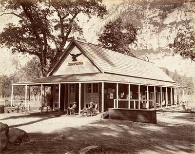 Cosmopolitan Saloon, ca. 1872, tryckt ca. 1876. av Carleton Emmons Watkins