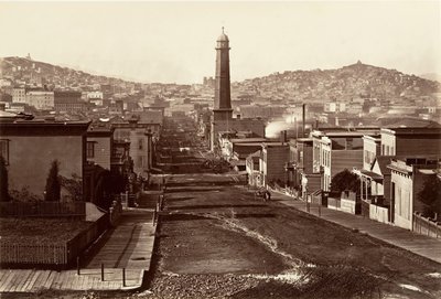 First Street, San Francisco, 1864, tryckt ca. 1876. av Carleton Emmons Watkins