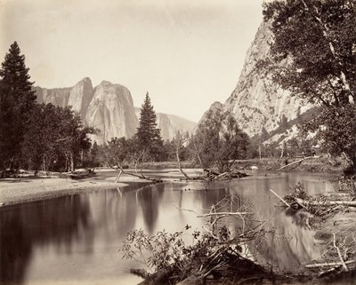 Tittar ner i Yosemite Valley, ca. 1872, tryckt ca. 1876. av Carleton Emmons Watkins