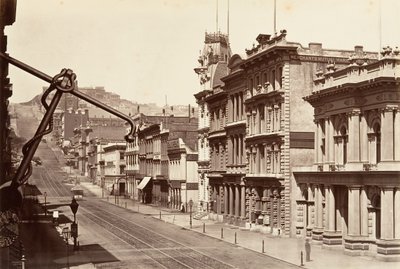 North Side of California Street, 1864, tryckt ca. 1876. av Carleton Emmons Watkins