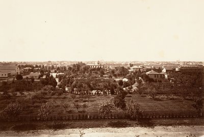 Oakland, från Military Academy, 1864, tryckt ca. 1876. av Carleton Emmons Watkins