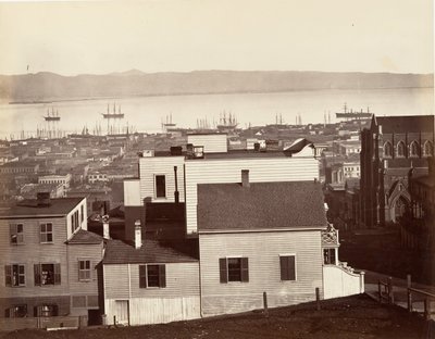 San Francisco, från Kalifornien och Powell Streets, 1864, tryckt ca. 1876. av Carleton Emmons Watkins