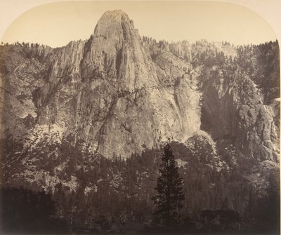 Vakt. Framifrån: 3270 fot., 1861. av Carleton Emmons Watkins