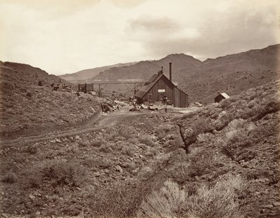 Sutro Tunnel Shaft nr. 3, 1875, tryckt ca. 1876. av Carleton Emmons Watkins