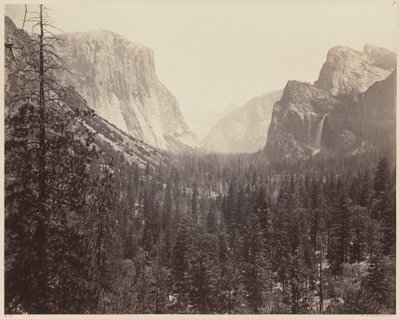 Yosemite Valley från Mariposa Trail, 1865-1866. av Carleton Emmons Watkins