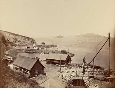 Alcatraz, från North Point av Carleton Watkins