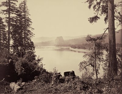 Castle Rock, Columbia River av Carleton Watkins