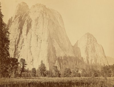 [Cathedral Rocks, 2600 fot höga] av Carleton Watkins