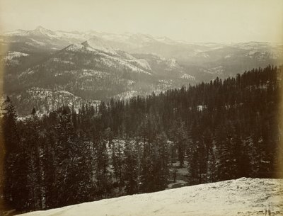Merced-gruppen från Sentinel Dome av Carleton Watkins