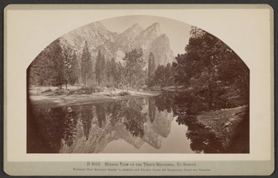 Spegelbild av de tre bröderna, Yo Semite av Carleton Watkins
