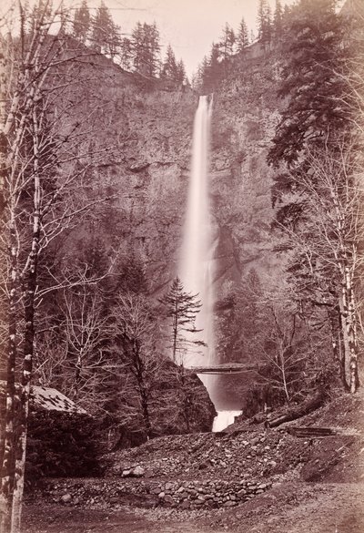Multnomahfallen, 700 fot, Oregon av Carleton Watkins