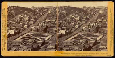 Panorama över San Francisco från Telegraph Hill, Washington Square av Carleton Watkins